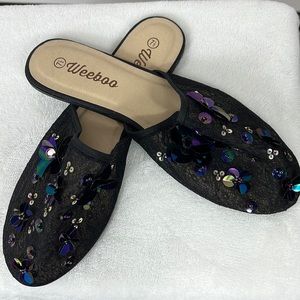 Dress flat loafer mule slipper slide sandal shoe Lush size 7.5 NWOT